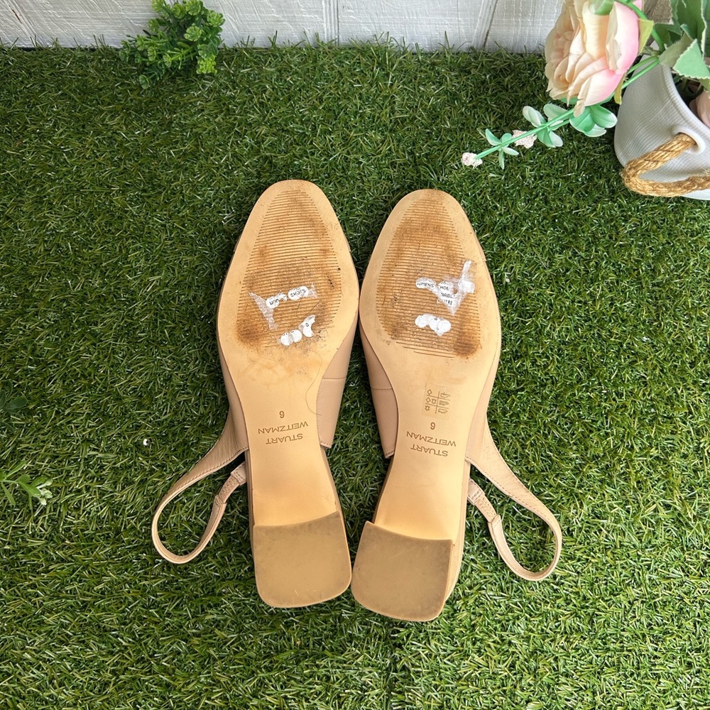 Stuart Weitzman 
Milla 55 Slingback Pump women 
495 Sz6 gently used
Golden Beige - Picture 15 of 16